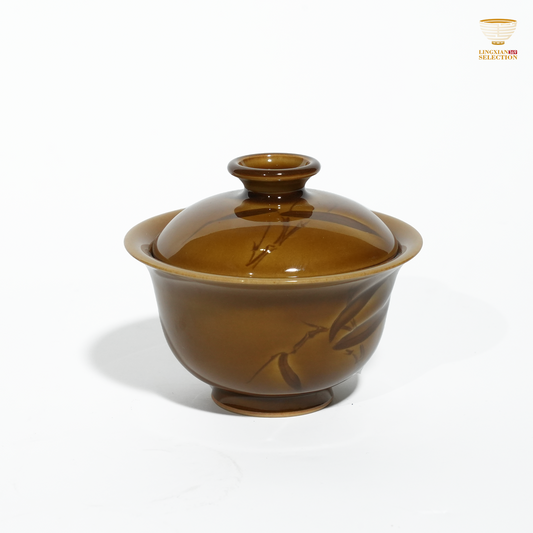 Liao Xinliang "Autumn Waters" Bamboo Gaiwan | Celadon Art Ceramic Cup | Handmade · Minimalist & Elegant Drinking Cup