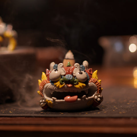 Little Dragon Dumpling Tea Pet & Incense Holder – Zodiac Dragon Gift, Handcrafted Porcelain – Traditional Chinese Gift