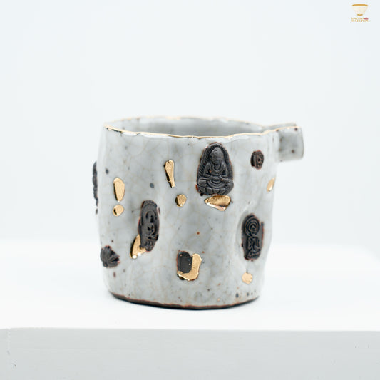 Gao Yue · Dunhuang Fair Cup | Handmade Shino Ware Teaware | Buddha Relief Motif · Kintsugi Aesthetic · Zen-Inspired Tea Pitcher