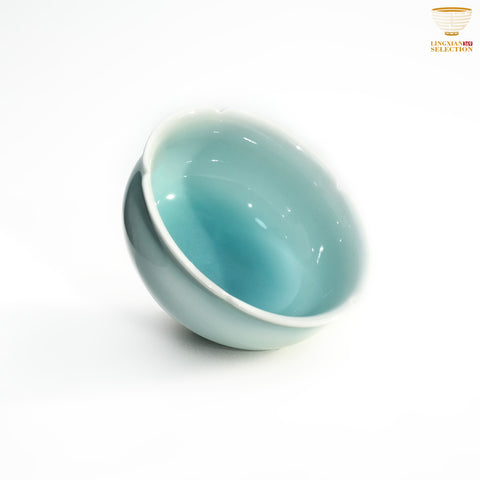 Jin Hongyang · Celadon Pink Blue Series Teacups | Lotus Petal Pattern · Handmade Porcelain · Smooth Celadon Glaze · Elegant Choice for Tea Table