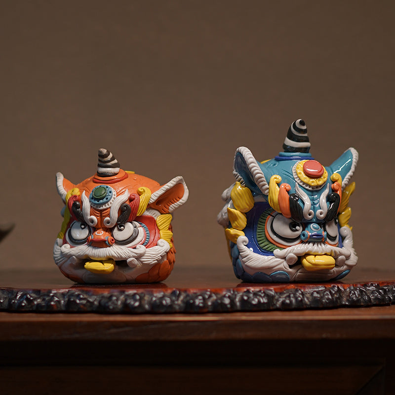 Chinese Lion Dance-Inspired Tea Pet – Backflow Incense Burner | Jingdezhen Porcelain | Traditional Chinese Gift
