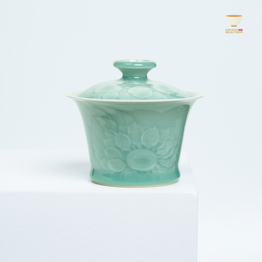 【Longquan Celadon by Liao Xinliang · Sunflower 3pieces Gaiwan ｜A Masterpiece of Craftsmanship & Tea Aesthetic Collection】
