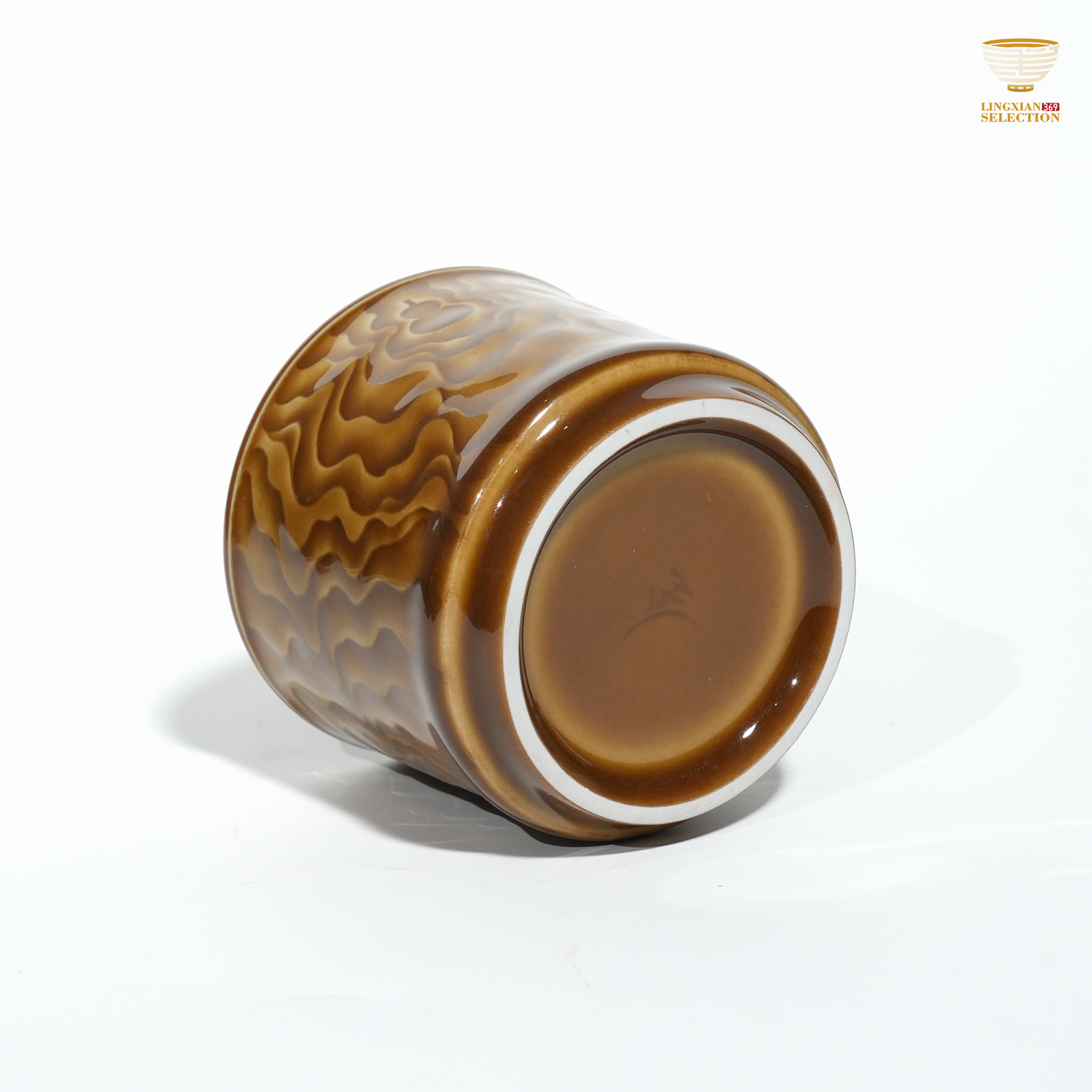 Liao Xinliang "Autumn Waters" Blessings Unending Horizon Teacup | Celadon Art Ceramic Cup | Handmade · Minimalist & Elegant Drinking Cup