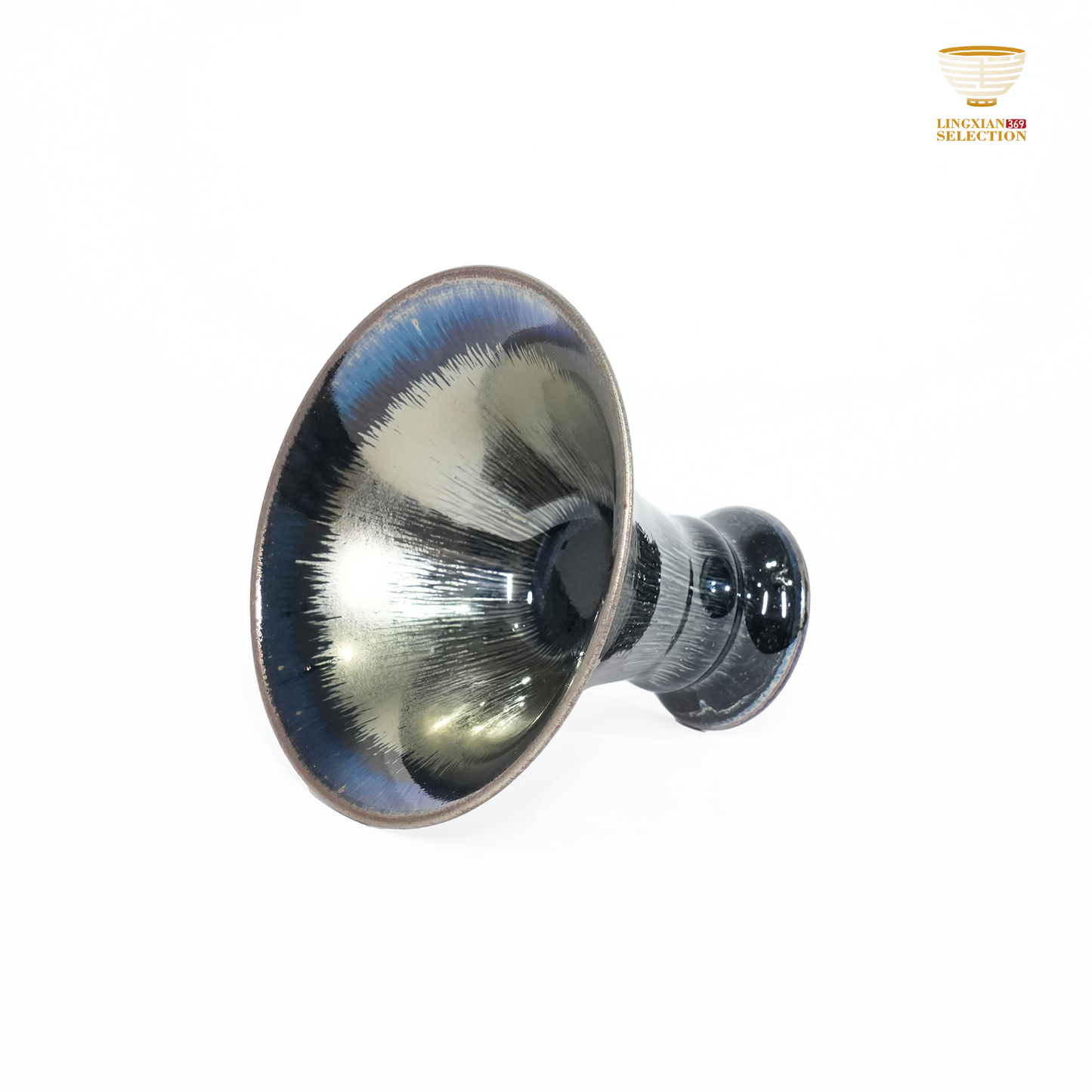 Bai Ding · Water Sprout Goblet Cup| Fluid Grace · Luminous Glaze Fire · Handcrafted Jian Ware Teacup