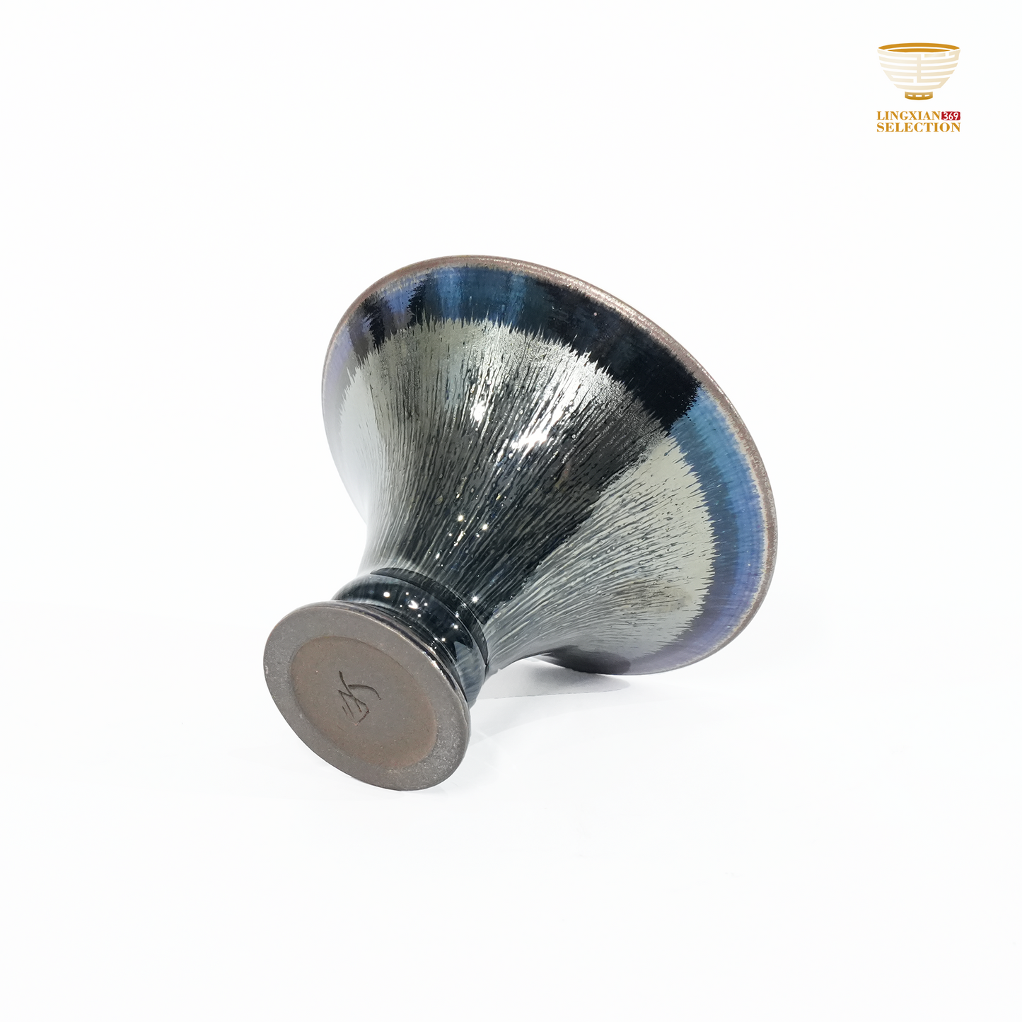 Bai Ding · Water Sprout Goblet Cup| Fluid Grace · Luminous Glaze Fire · Handcrafted Jian Ware Teacup