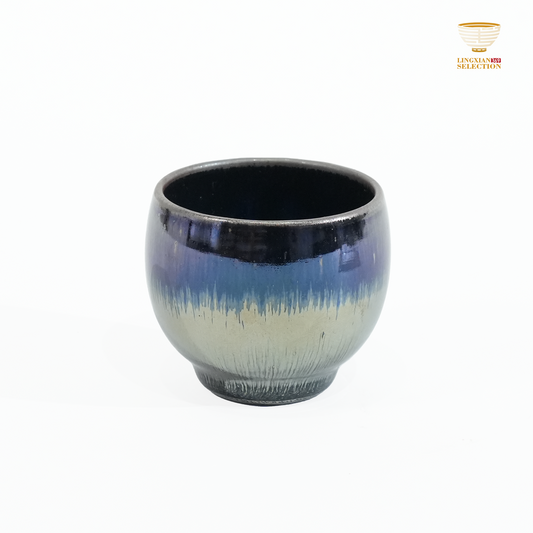 Bai Ding · Water Sprout Hand-Held Cup | Fluid Grace · Luminous Glaze Fire · Handcrafted Jian Ware Teacup