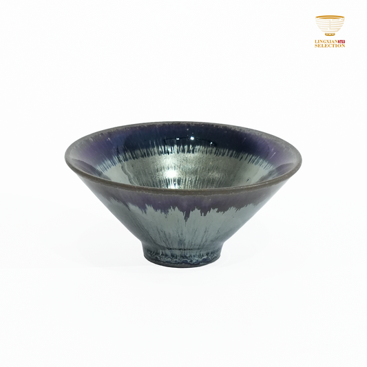 Bai Ding · Water Sprout Bamboo Hat Cup | Fluid Grace · Luminous Glaze Fire · Handcrafted Jian Ware Teacup