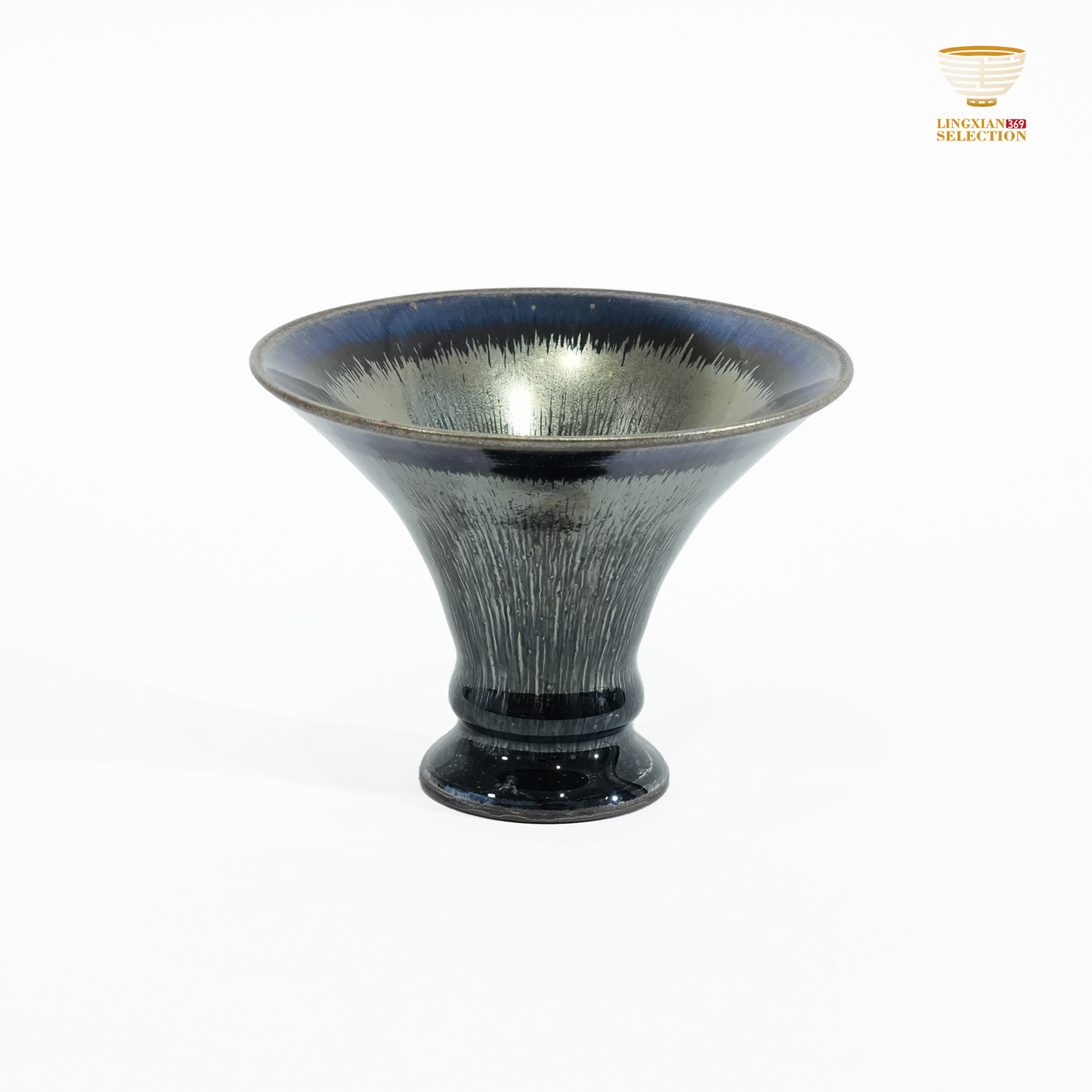 Bai Ding · Water Sprout Goblet Cup| Fluid Grace · Luminous Glaze Fire · Handcrafted Jian Ware Teacup