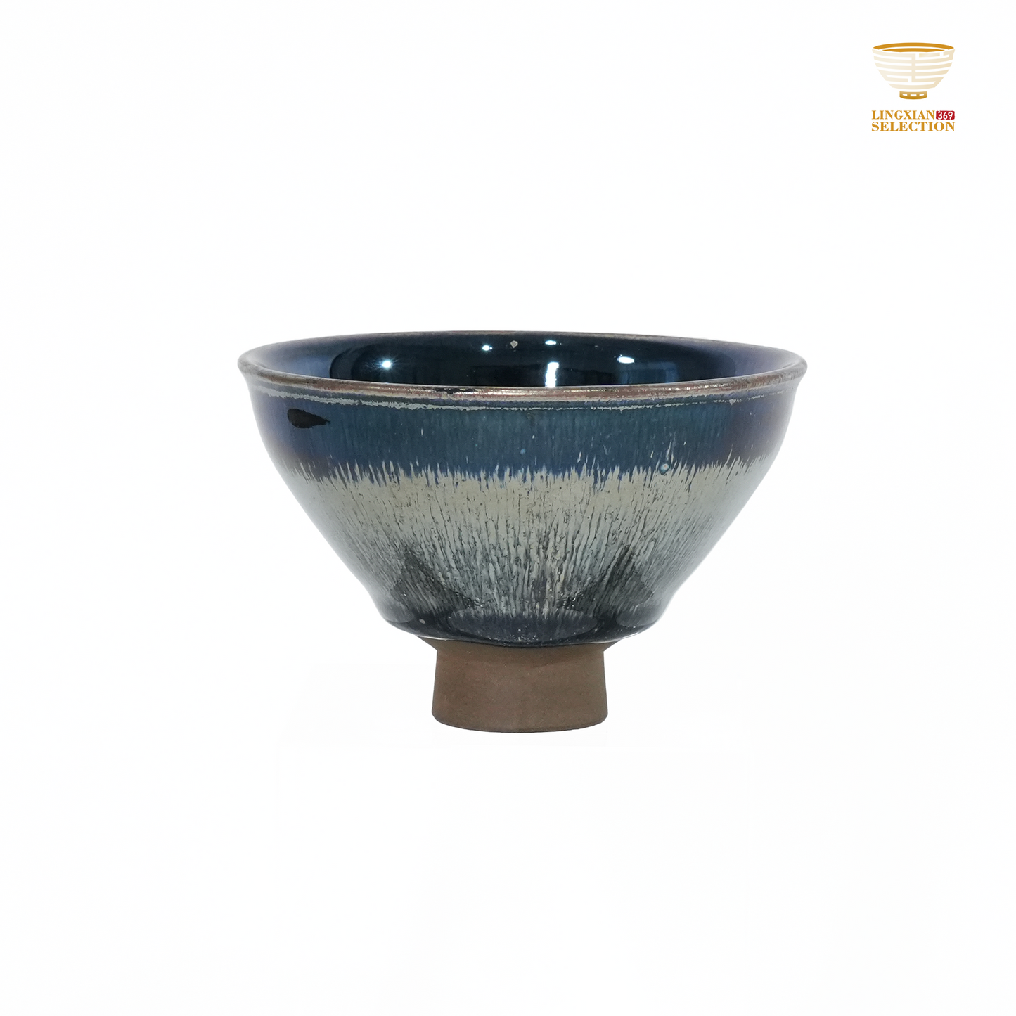Bai Ding · Water Sprout Pedestal Cup | Fluid Grace · Luminous Glaze Fire · Handcrafted Jian Ware Teacup