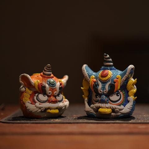 Chinese Lion Dance-Inspired Tea Pet – Backflow Incense Burner | Jingdezhen Porcelain | Traditional Chinese Gift