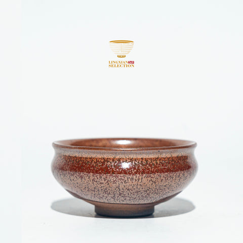 Zhou Jiayong Forbidden City red Aerolite Incense Burner shape cup