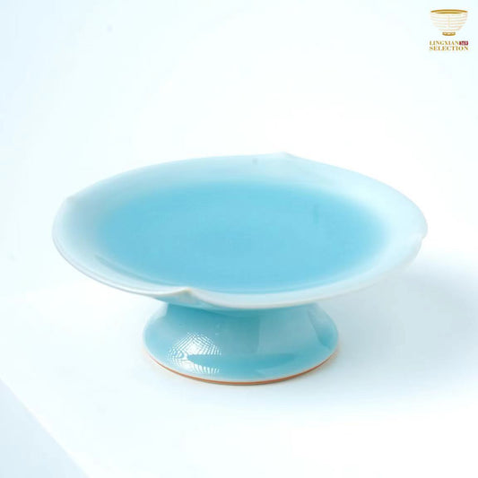 【Jin Hongyang Deep Water Plate】｜High-Temperature Glaze｜Elegant Display for Tea & Incense Rituals