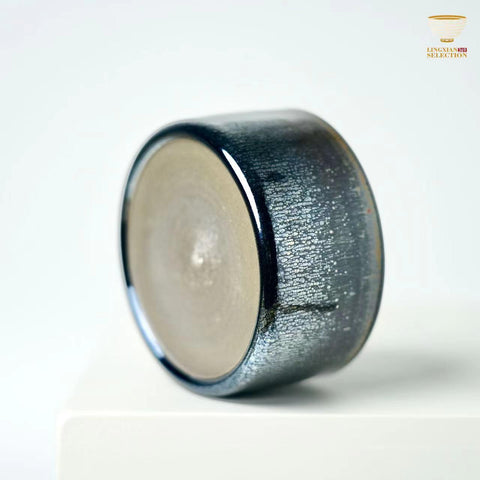 【Latent Grain Minimalist Jian Zhan Tea Cup BaiDing Animal Teacup 】Yohen Glaze with Zen Aesthetic｜Handcrafted Gift for Tea Lovers