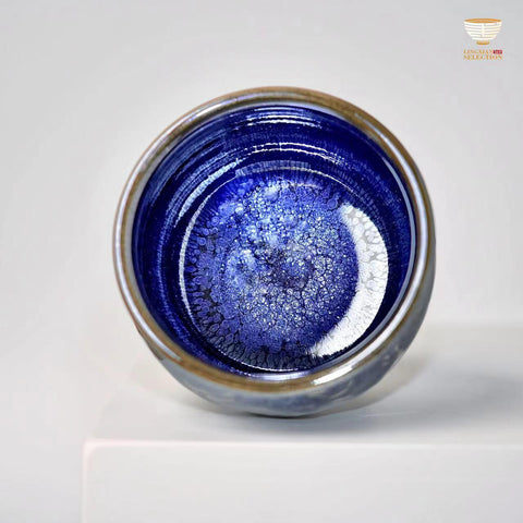 Baiding Studio “Hidden Dragon” Celestial Glaze Tea Cup | Hand-Sculpted Relief with Shifting Light | Premium Eastern Teaware for Collectors & Connoisseurs