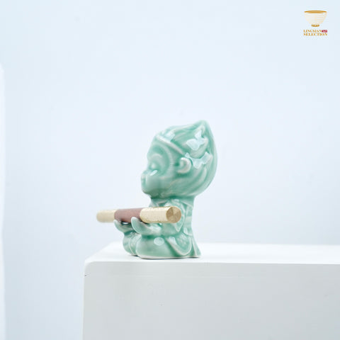 Celadon Monkey King Figurine Tea Knife From Lei Huixian｜Hidden Tea Knife in Golden Staff｜Kung Fu Tea Accessory & Collectible