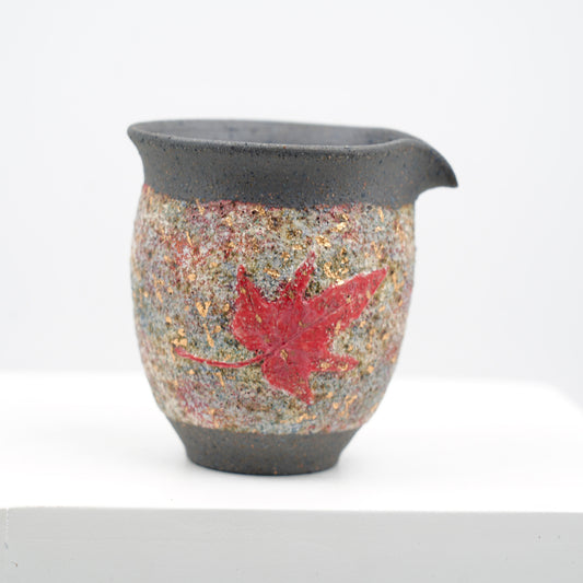 Gaoyue Aged Rock-Mineral Glaze Maple Sharing Cup | Handcrafted Sharing Pitcher | Oriental Wabi-Sabi Teaware