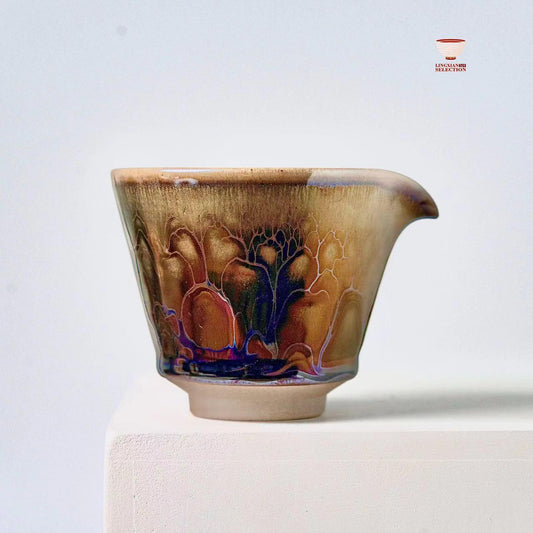Jianzhan “Golden Age” Sharing Cup by Master Chen Huizhong | Handmade Tenmoku Glaze · Iridescent Gold Finish · Collectible Gongfu Teaware | Elegant Gift Choice