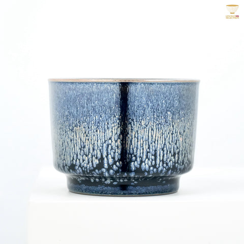 Bai Ding Horizon shape Jianzhan Teacup | Handcrafted Tea Cup｜Whiskey Cup | Kongfu Teaware Inspired by Song Dynasty